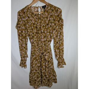 Who What Wear Womens Floral Peasant Boho Dress Sz L Ruffle Sleeve County Concert